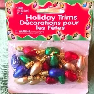 Holiday Trims bag with 18 pcs Mini Christmas Tree Ornaments, Crafts, decorations